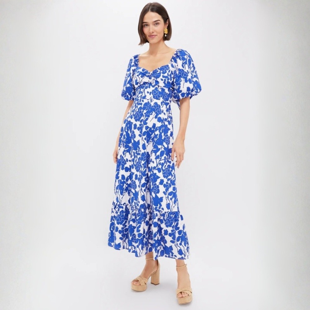 Tuckernuck Hyacinth House Blue Floral Seaport Midi‎ Dress NWT Size XXL